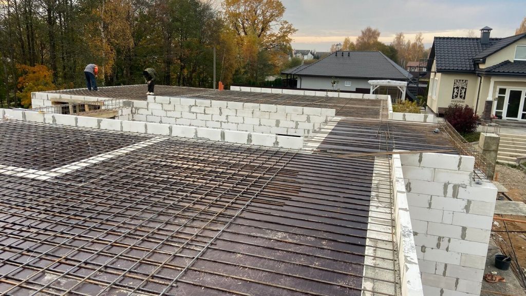 Заливка плиты перекрытия