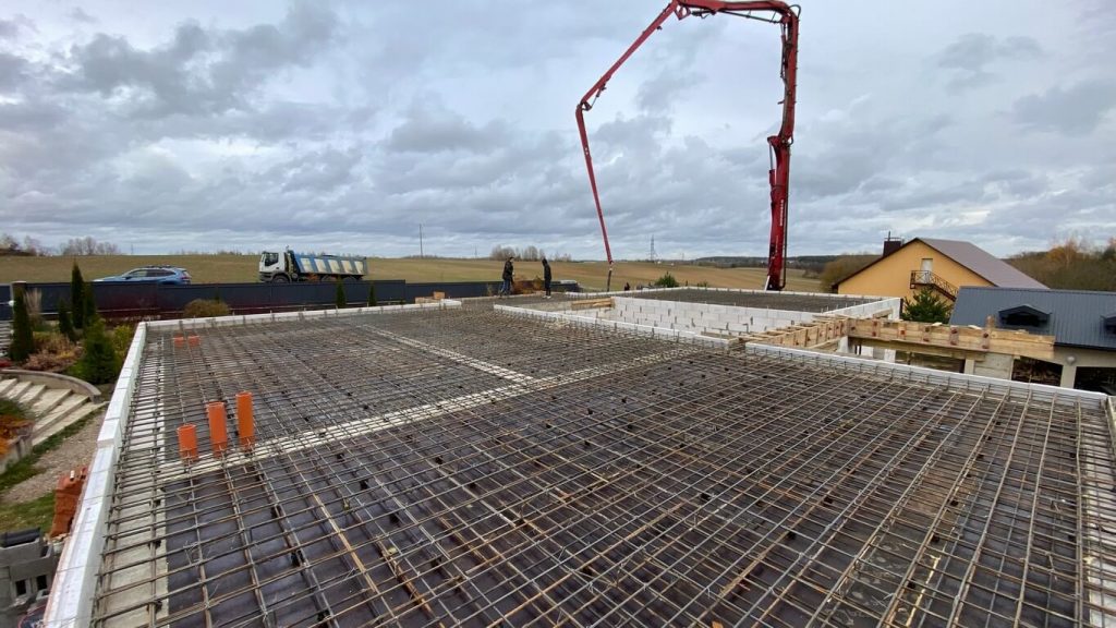 Заливка плиты перекрытия