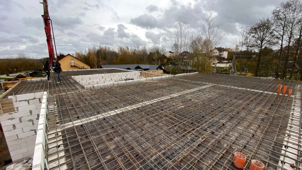 Заливка плиты перекрытия