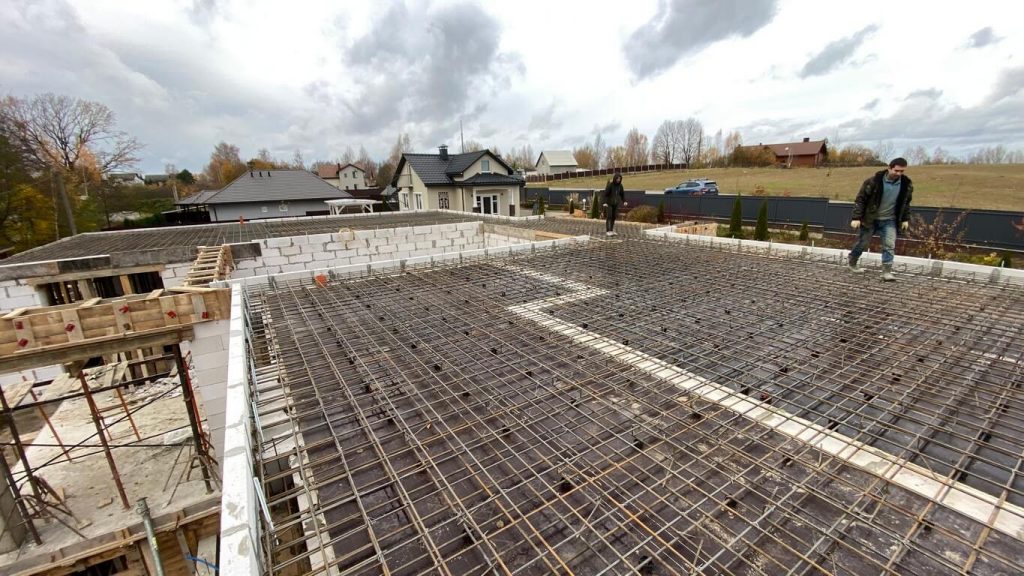 Заливка плиты перекрытия