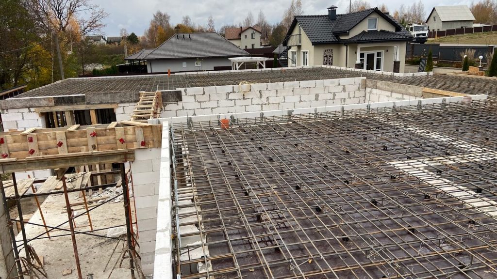 Заливка плиты перекрытия