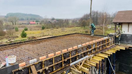 Заливка монолитного перекрытия