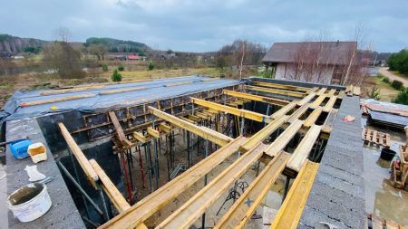 Заливка монолитного перекрытия