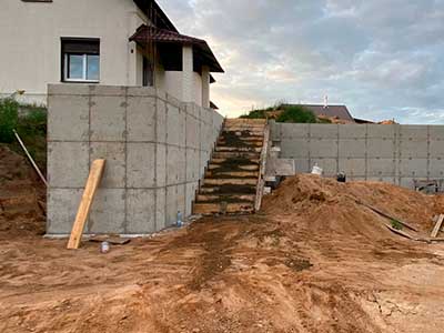 Строительство подпорной стены